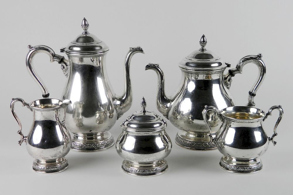 Appraisal: International sterling silver tea service International sterling silver tea service-