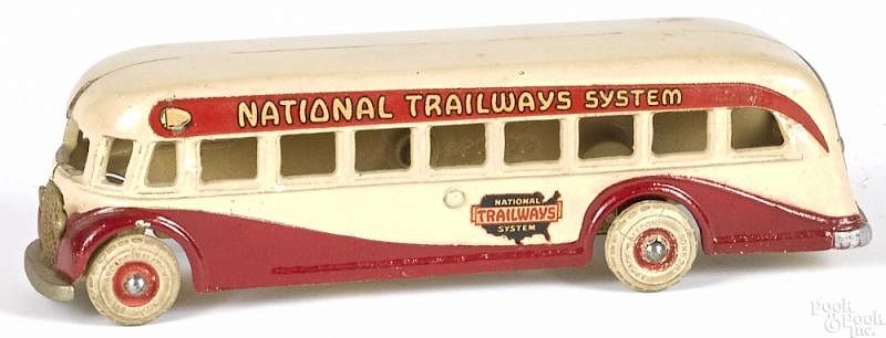 Appraisal: Arcade cast iron National Trailways System bus Arcade cast iron