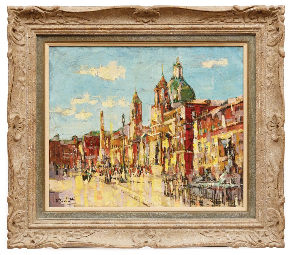 Appraisal: Bertoldo Berto Taubert Italian French - Roma Piazza Navona oil