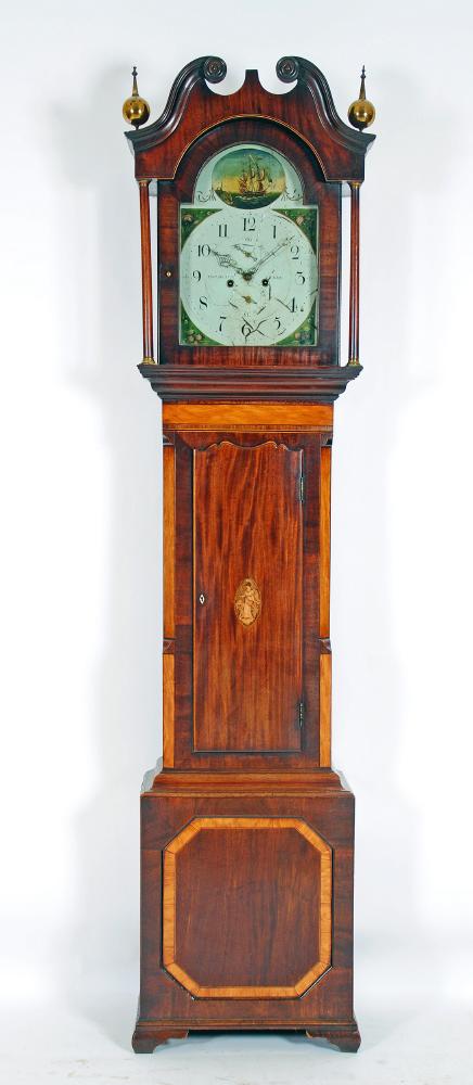 Appraisal: A MAHOGANY LONGCASE CLOCK by Thomas Bland Leeds the eight