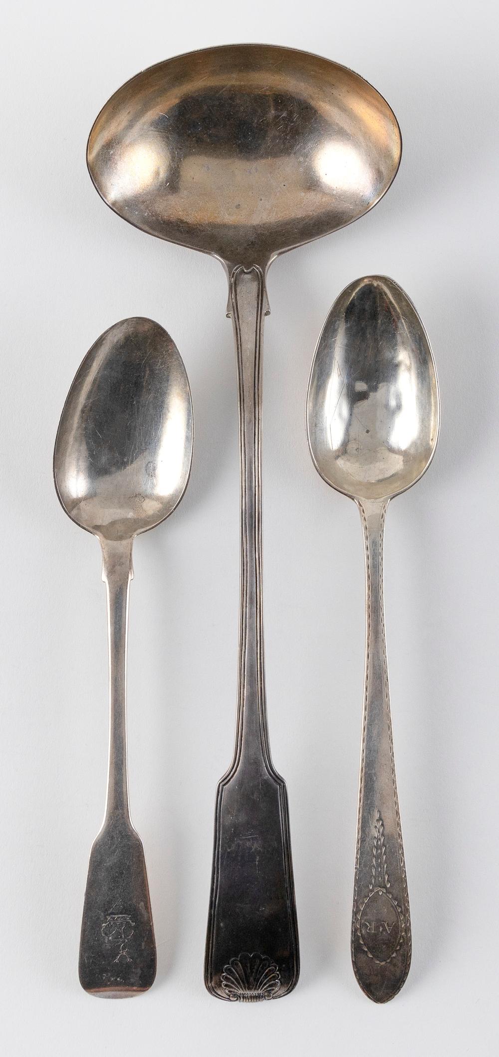 Appraisal: THREE PIECES OF IRISH STERLING SILVER FLATWARE DUBLIN APPROX TOTAL