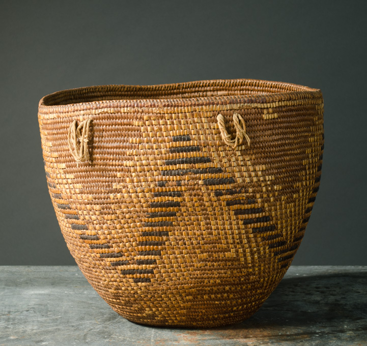 Appraisal: COWLITZ KLICKITAT INDIAN BERRY GATHERING BASKET having traditional geometric design