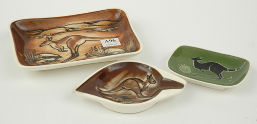 Appraisal: STUDIO ANNA New South Wales circa Ashtray and two dishes