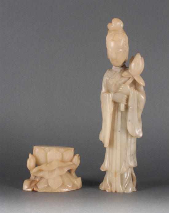 Appraisal: Chinese carved hardstone of Quan-Yin Estimate - No condition report