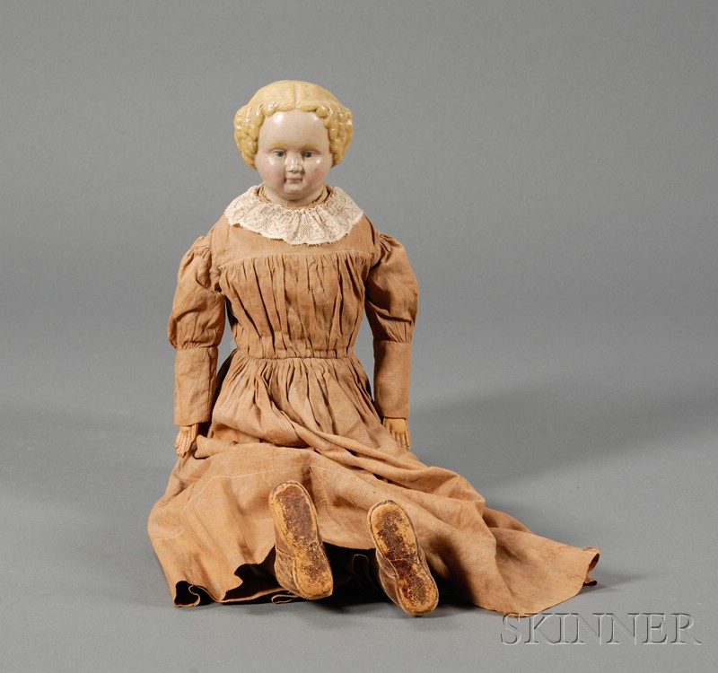 Appraisal: Blonde Composition Shoulder Head Doll th century dressed in a