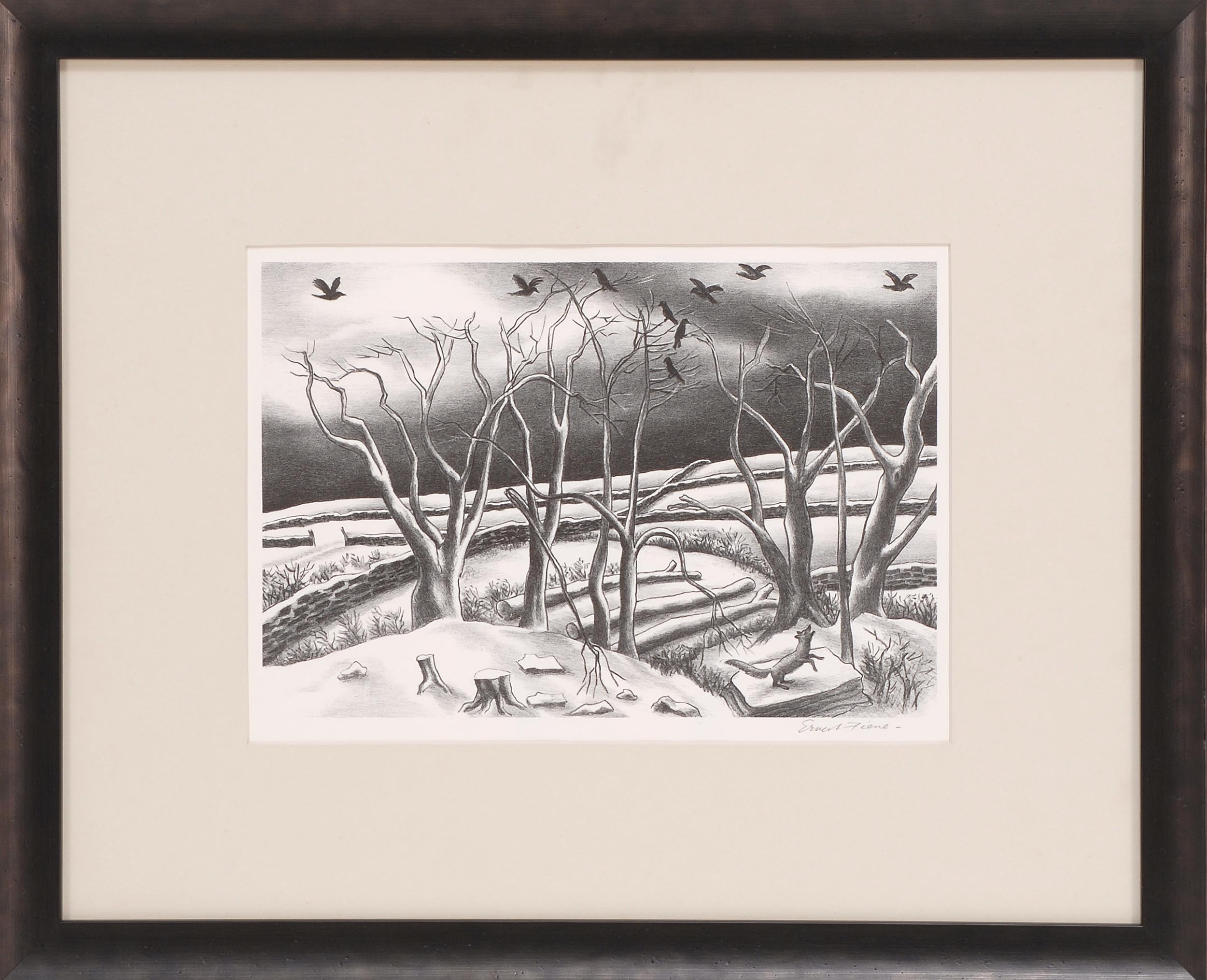 Appraisal: FRAMED LITHOGRAPH ERNEST FIENE American - Winter Morning Depicting a