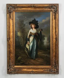 Appraisal: O c of Gainsborough style portrait signed In the manner