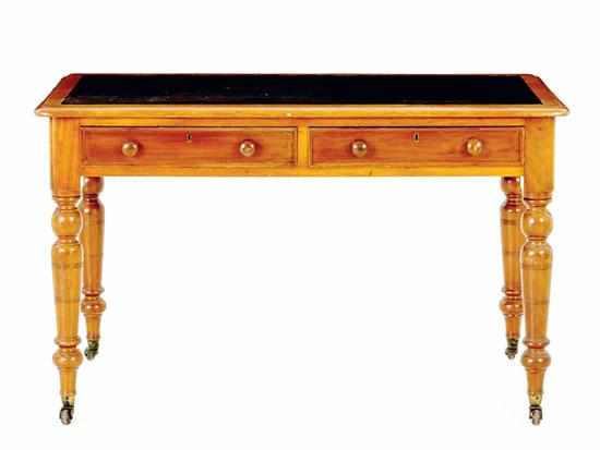 Appraisal: Regency mahogany library desk circa rectangular molded leather inset top