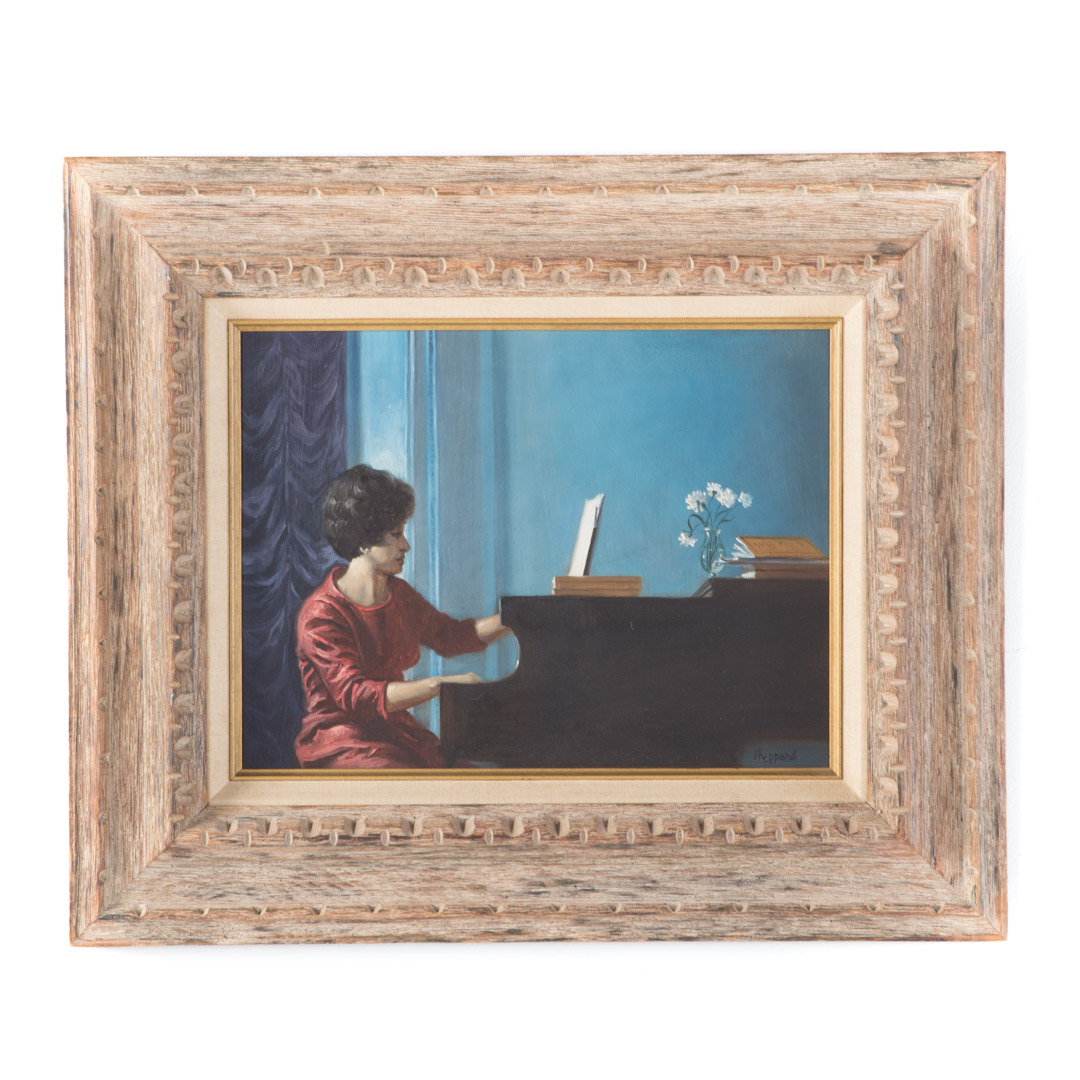 Appraisal: Joseph Sheppard Lady at the Piano oil on board Joseph