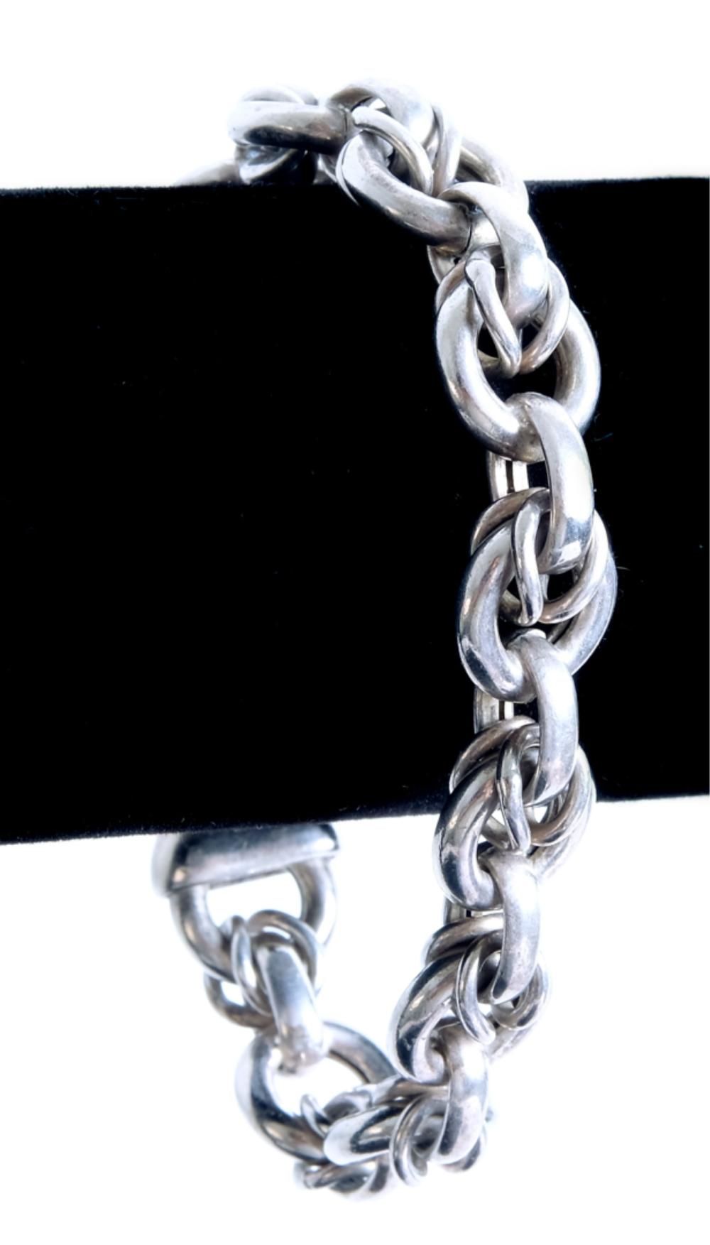 Appraisal: ITALIAN STERLING SILVER CHUNKY CHAIN LINK BRACELETItalian sterling silver chunky