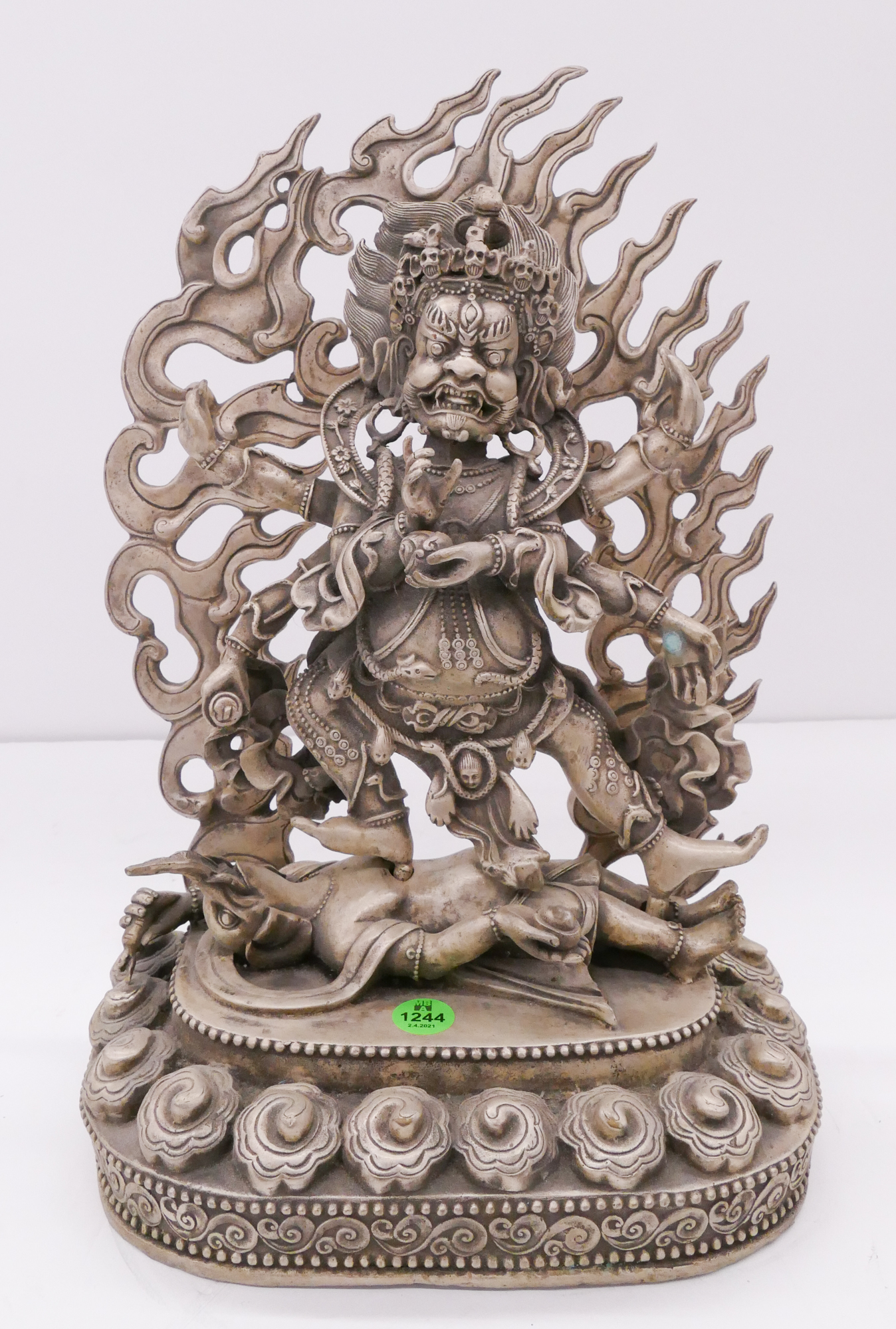 Appraisal: Tibetan Silvered Bronze Yamantaka Deity- ''