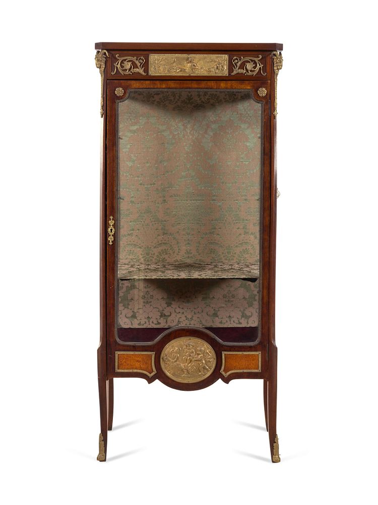 Appraisal: A Louis XVI Style Gilt Bronze Mounted Mahogany Vitrine Cabinet