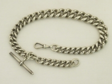 Appraisal: silver watch chain with tapered links weighing a great grams