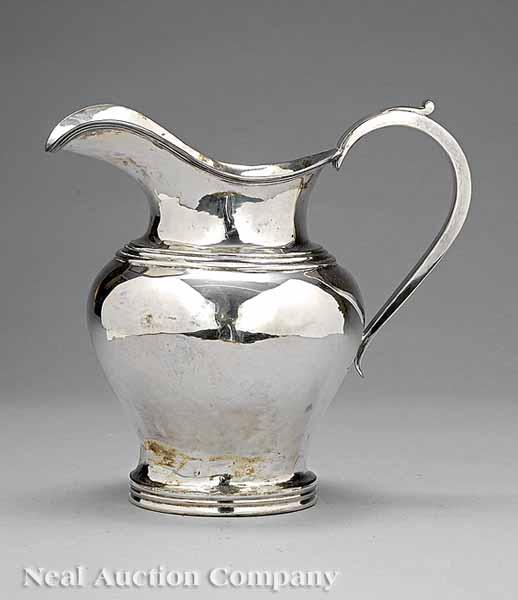 Appraisal: An American Classical Coin Silver Water Pitcher Brower Rusher New