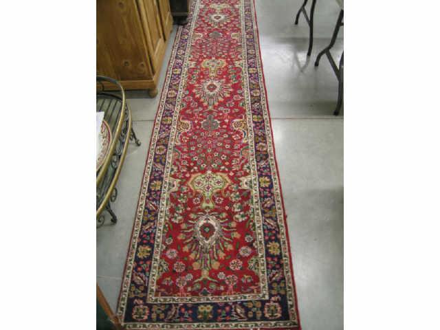 Appraisal: Tabriz Persian Handmade Runner elegant floral on red field '