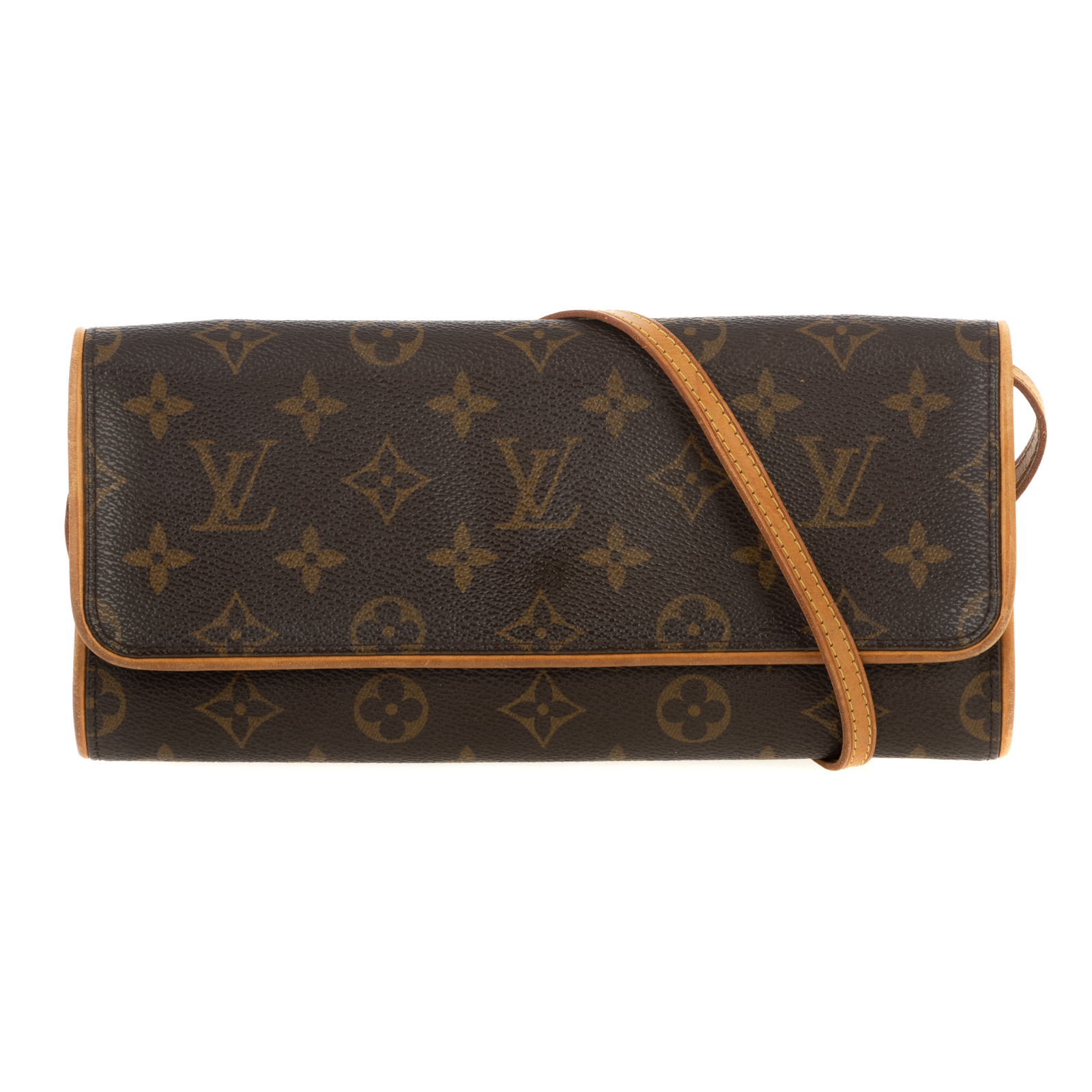 Appraisal: A LOUIS VUITTON MONOGRAM TWIN GM A brown and tan