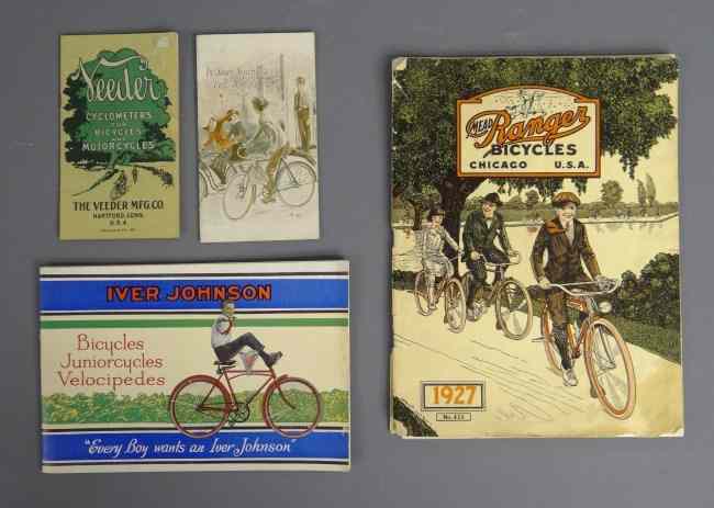 Appraisal: Bicycle catalog lot including Ranger Iver Johnson Veeder cyclometer and