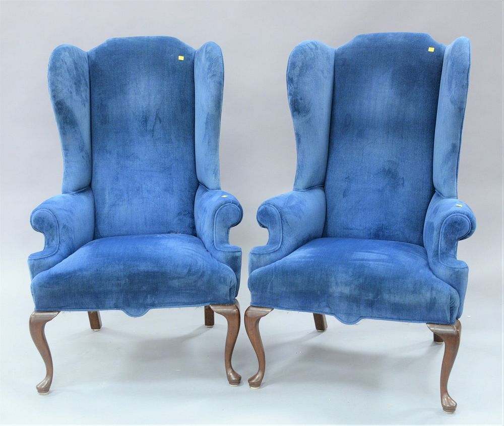 Appraisal: Pair of Queen Anne style wing chairs with high backs