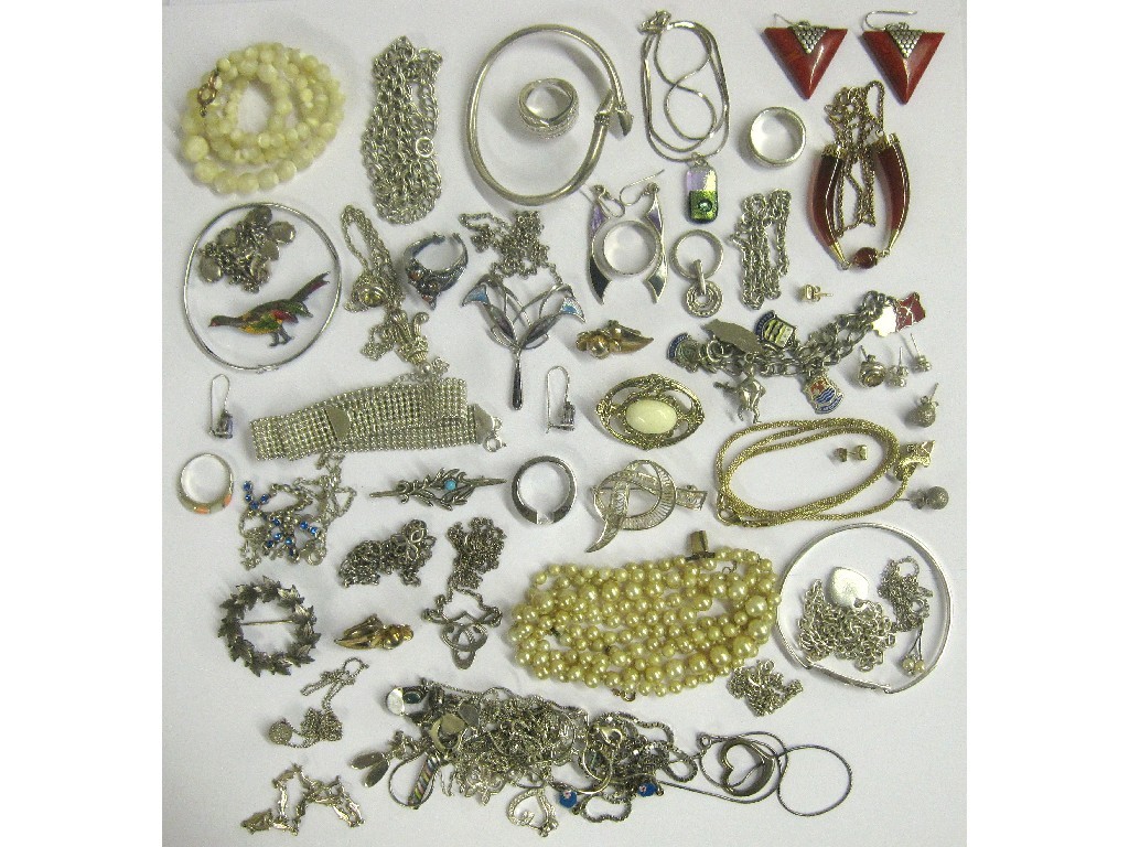 Appraisal: Lot comprising silver items to include bangles earrings pendants etc