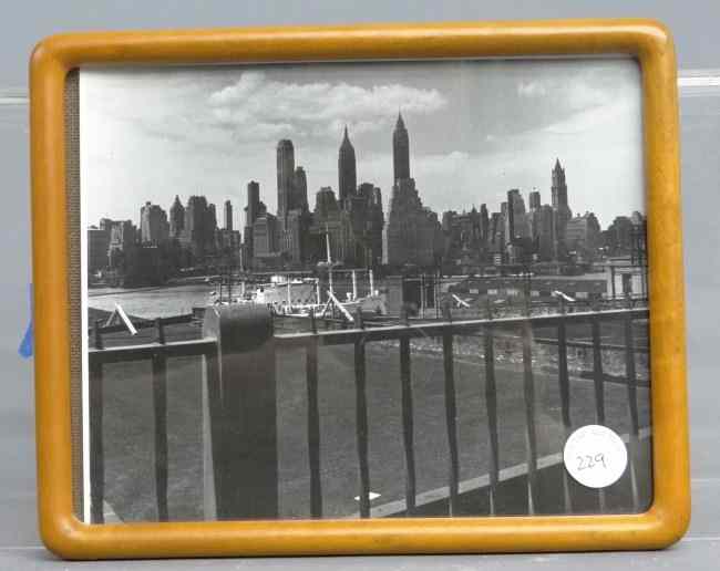 Appraisal: Vintage black and white photo Manhattan skyline by Al Macy