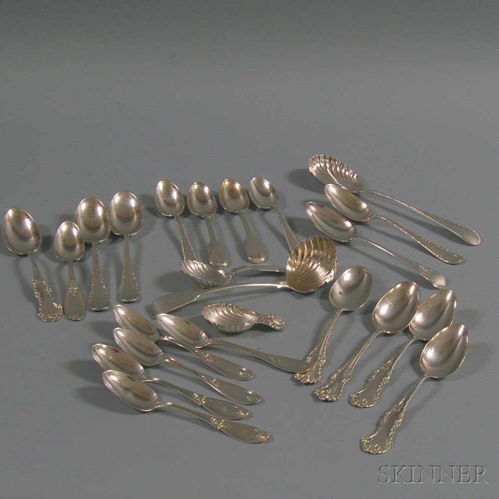 Appraisal: Twenty-three Assorted Silver Spoons including three Lincoln Haddock Foss teaspoons