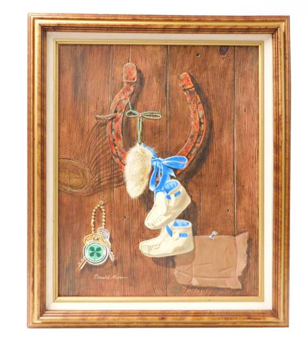 Appraisal: Donald Moss Connecticut - Good Luck trompe l'oeil study of