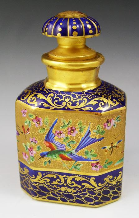 Appraisal: FINE FRENCH PORCELAIN TEA CADDY Hand painted frieze between the