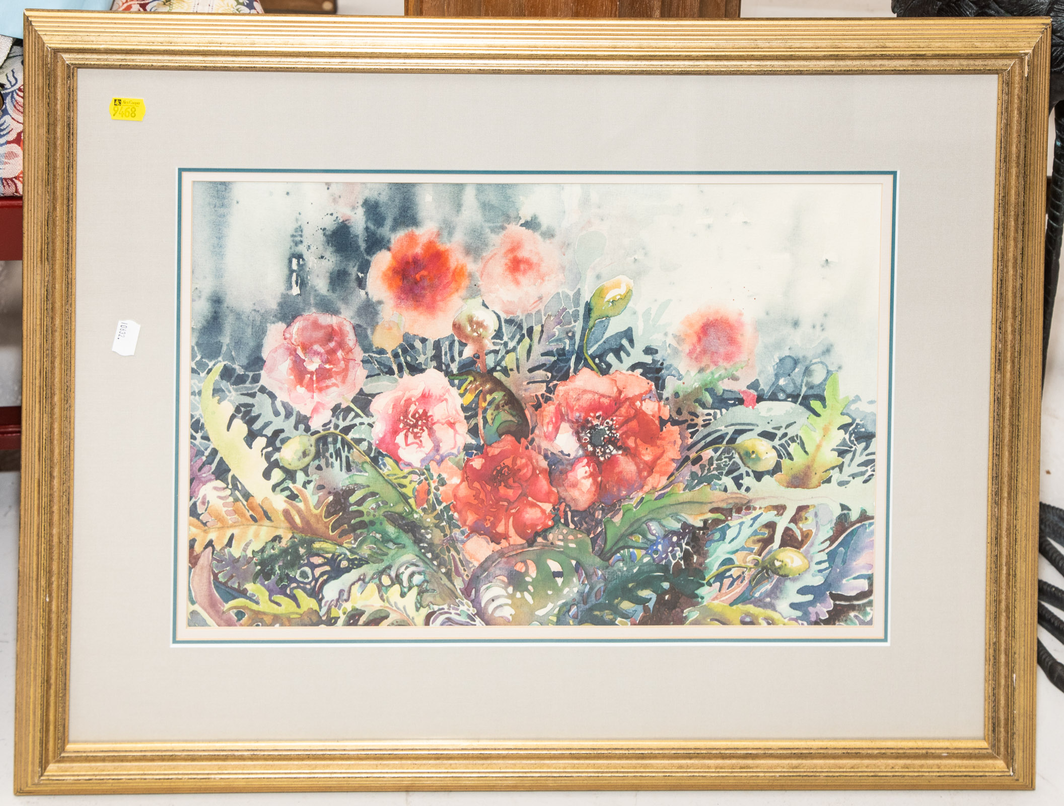 Appraisal: CATHERINE HARDING POPPIES WATERCOLOR Artist's business card mounted to back