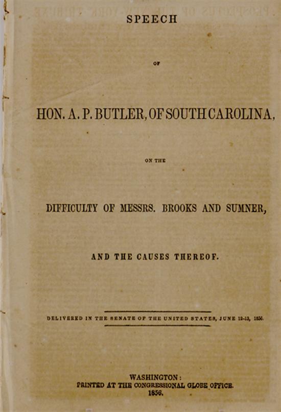 Appraisal: Document Speech by A P Butler concerning the Brooks-Sumner affair