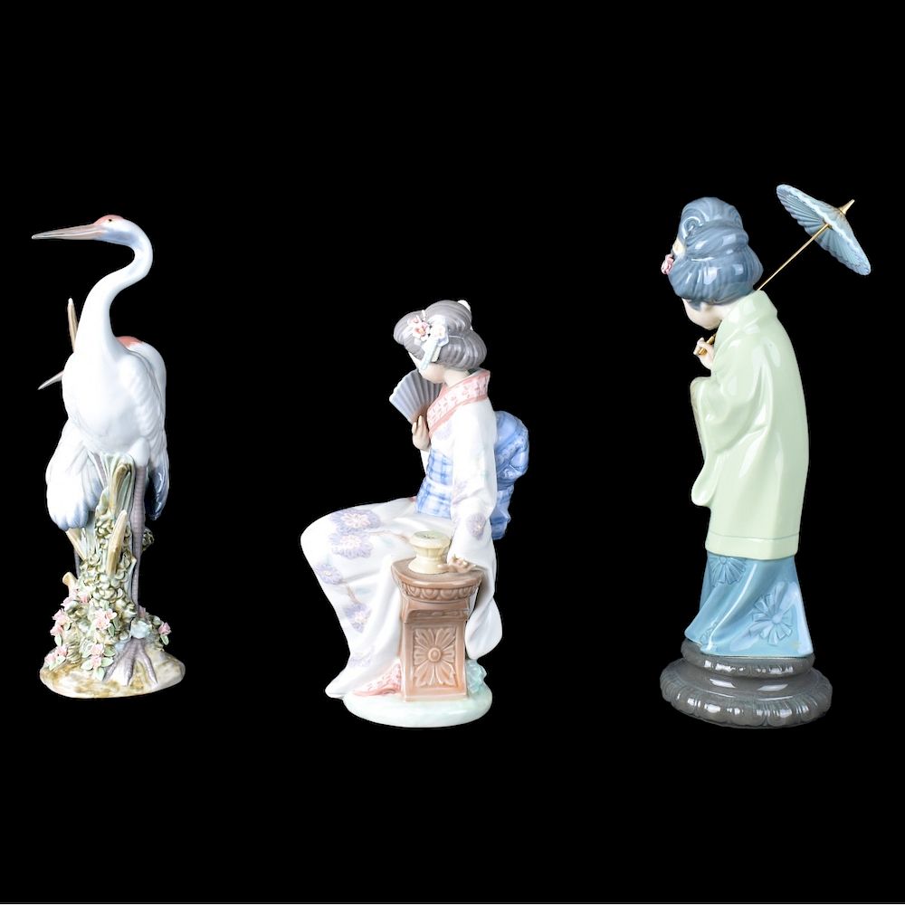 Appraisal: Three Lladro Figurines Collection of Three Lladro Porcelain Figurines Includes