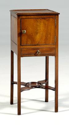 Appraisal: Chippendale mahogany side table figured mahogany cabinet door over drawer