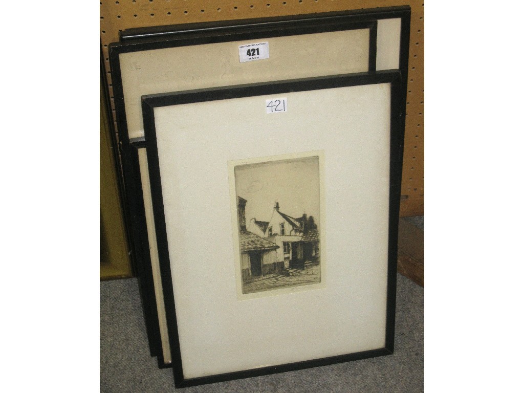 Appraisal: MARCEL ARMAND RENCOULE Three etchings all signed in pencil plus