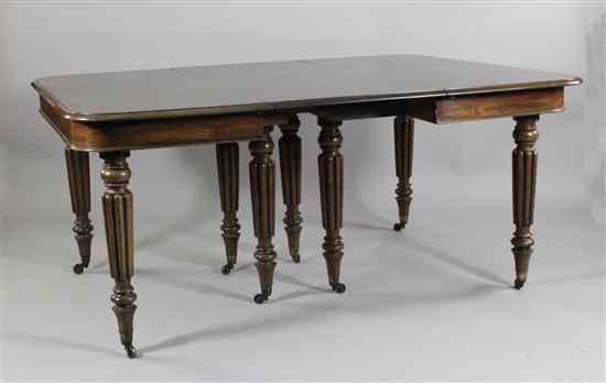 Appraisal: A William IV mahogany extending dining table on turned and