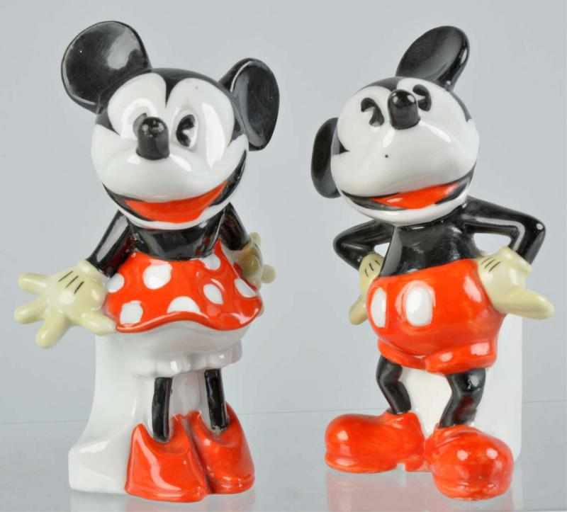 Appraisal: Disney Mickey Minnie Mouse Toothpick Holders Description Probably German Matched