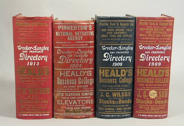 Appraisal: SAN FRANCISCO DIRECTORIES s Group of volumes of San Francisco