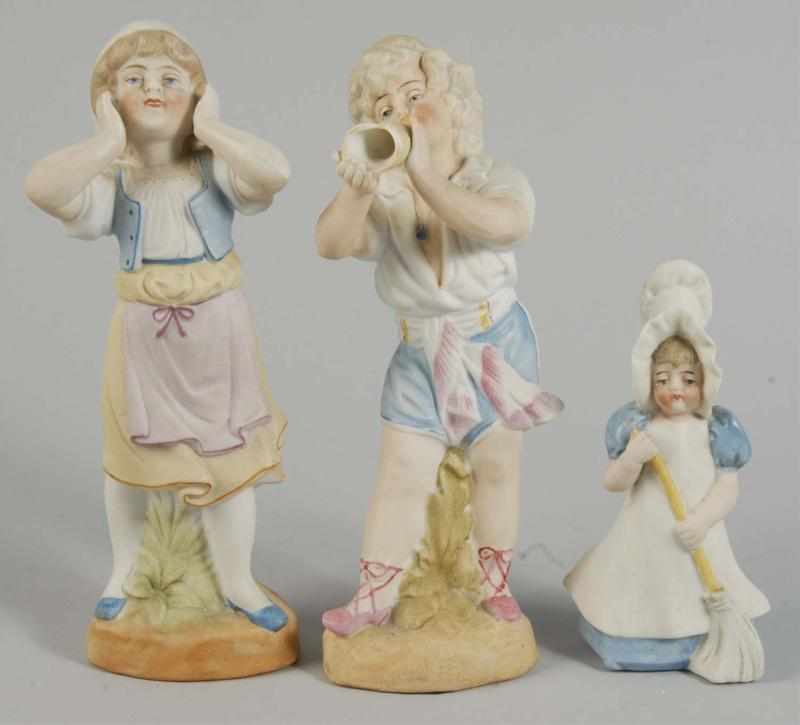 Appraisal: Lot of German Bisque Figurines Description Kate Greenaway girl broken