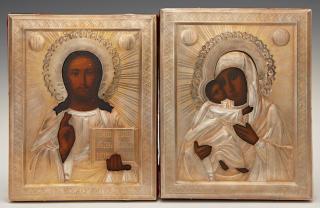 Appraisal: Pair of Russian Wedding Icons late th c of th