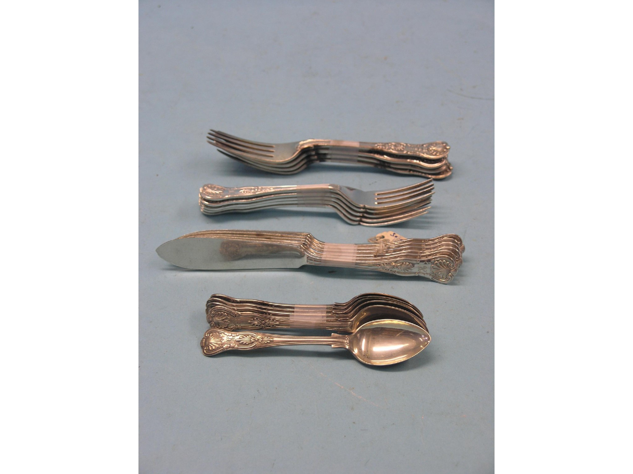 Appraisal: Kings-pattern and Queens-pattern silver cutlery various part-sets items approx oz