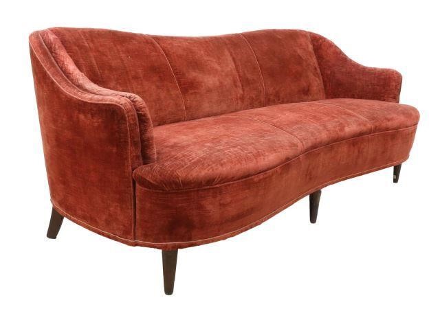 Appraisal: Italian mid-century modern three-seat sofa attributed to Gio Ponti Italian