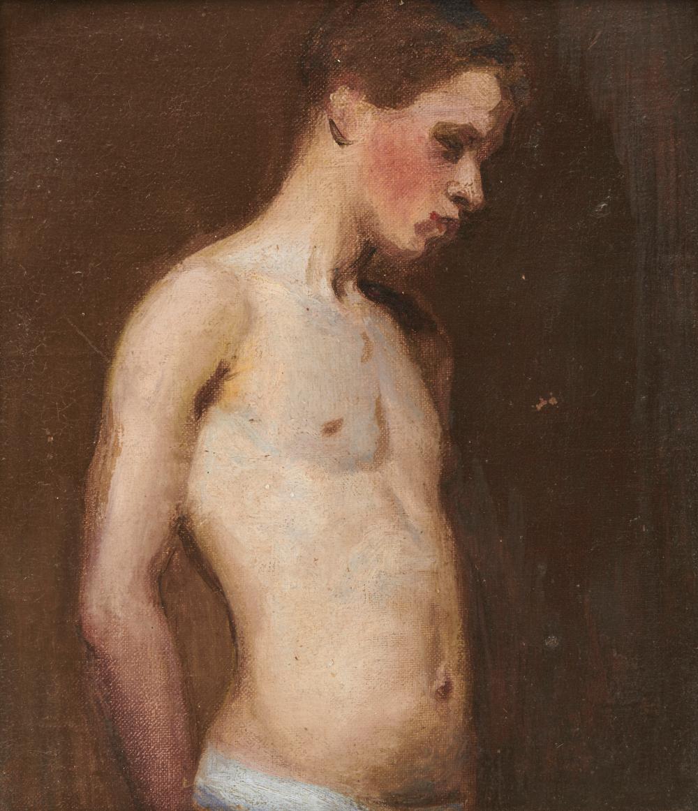 Appraisal: FRANK DUVENECK American - Study of a Male Model oil