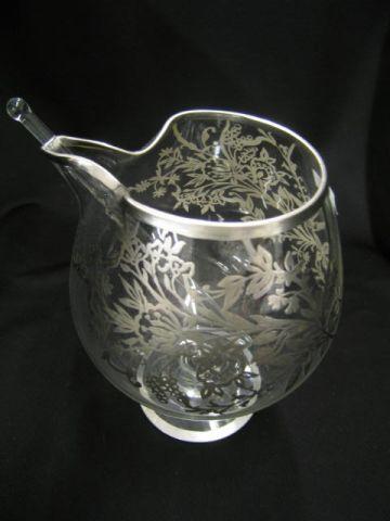 Appraisal: Silver Overlay Crystal Pitcher Stirrer