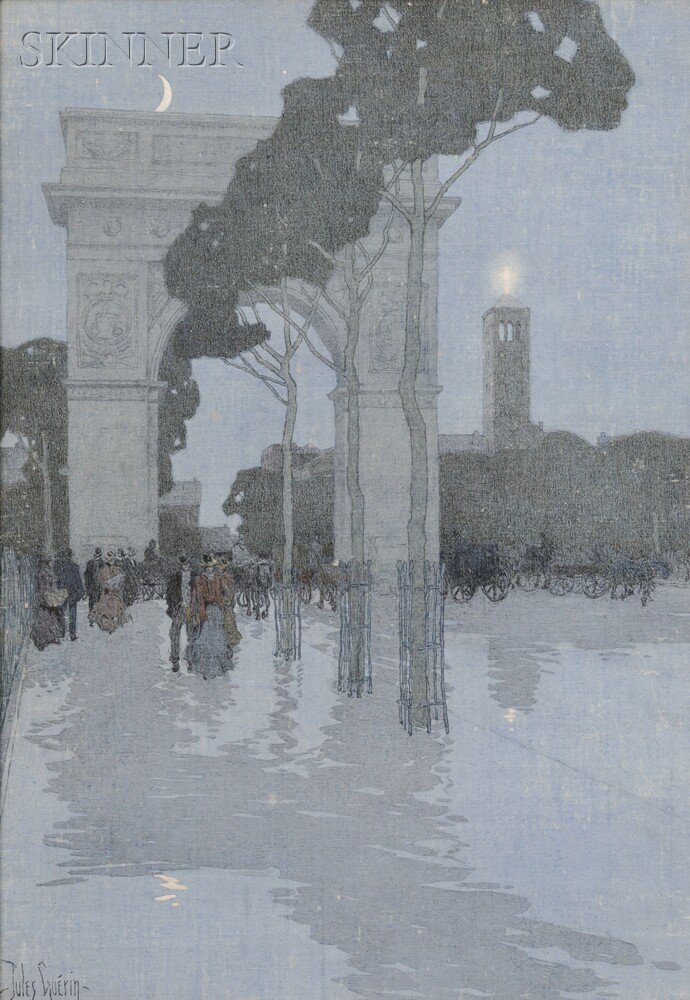 Appraisal: Jules Guerin American - The Washington Arch in Washington Square