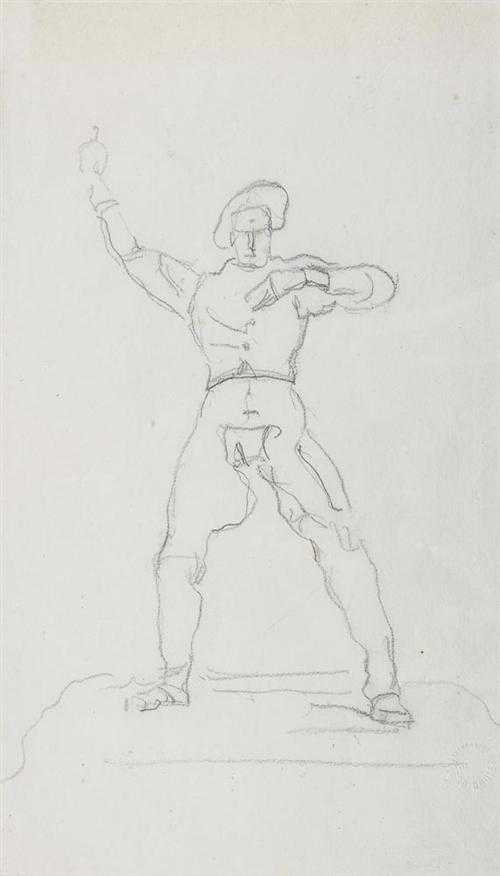 Appraisal: HODLER FERDINAND Bern - Geneva Study for two swearing an