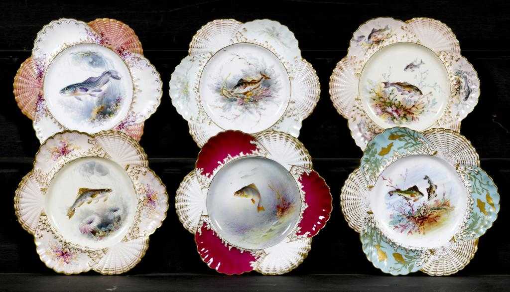 Appraisal: A HARLEQUIN SET OF SIX E J D BODLEY SHELL