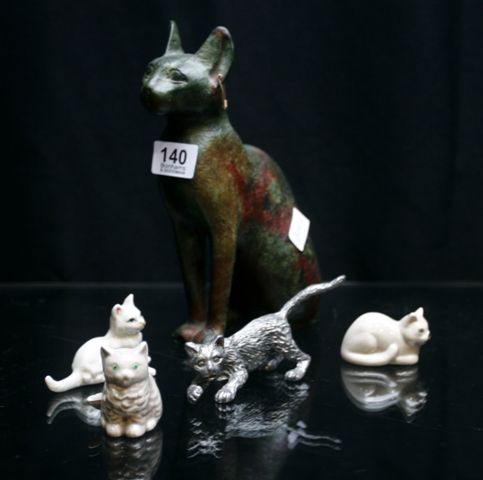 Appraisal: A collection of figures of animals various media including pewter