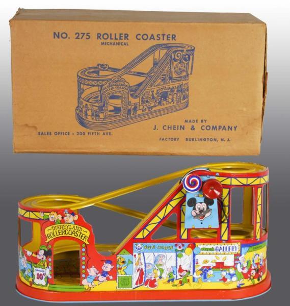 Appraisal: Tin Chein Walt Disney Roller Coaster Wind-Up Toy Description American