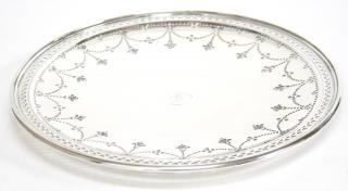 Appraisal: Tiffany Co Sterling Silver Pierced Circular Tray Pattern no K