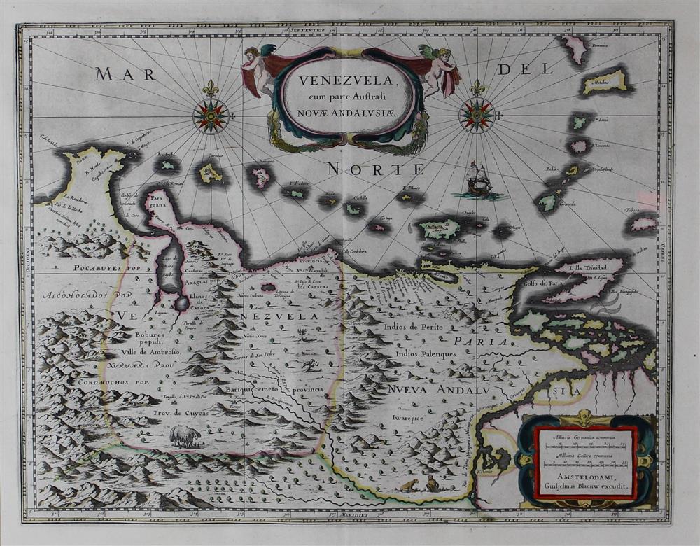 Appraisal: WILLEM BLAEU DUTCH - VENEZUELA CUM PARTE AUSTRALI NOVAE ANDALUSIAE