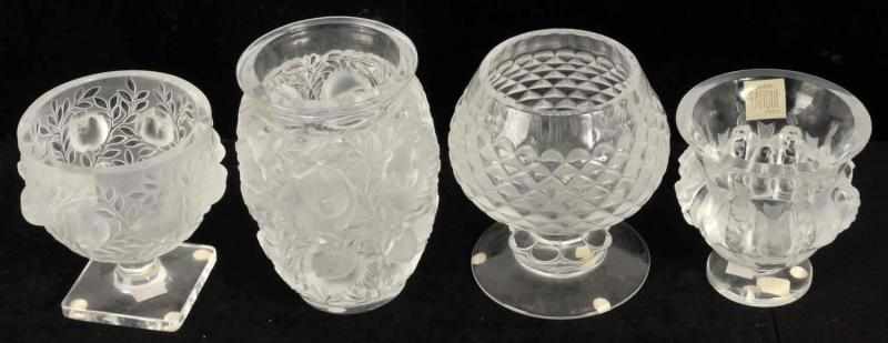 Appraisal: Lot of Lalique Crystal Vases Description Largest decorated with bird