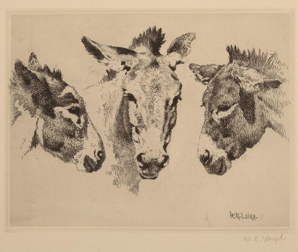 Appraisal: William Robinson Leigh Three Burros WILLIAM ROBINSON LEIGH Three Burros